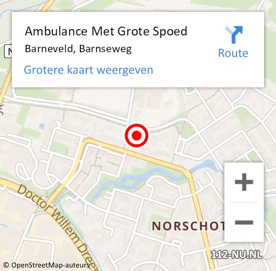 Locatie op kaart van de 112 melding: Ambulance Met Grote Spoed Naar Barneveld, Barnseweg op 16 januari 2018 12:24