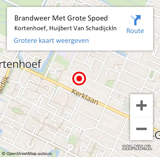 Locatie op kaart van de 112 melding: Brandweer Met Grote Spoed Naar Kortenhoef, Huijbert Van Schadijckln op 16 januari 2018 13:12