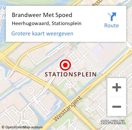 Locatie op kaart van de 112 melding: Brandweer Met Spoed Naar Heerhugowaard, Stationsplein op 16 januari 2018 13:26