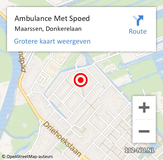 Locatie op kaart van de 112 melding: Ambulance Met Spoed Naar Maarssen, Donkerelaan op 16 januari 2018 13:44