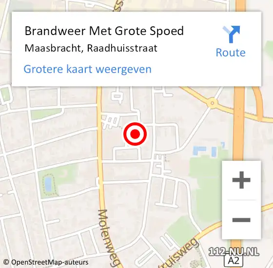 Locatie op kaart van de 112 melding: Brandweer Met Grote Spoed Naar Maasbracht, Raadhuisstraat op 16 januari 2018 14:28