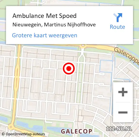 Locatie op kaart van de 112 melding: Ambulance Met Spoed Naar Nieuwegein, Martinus Nijhoffhove op 16 januari 2018 14:45