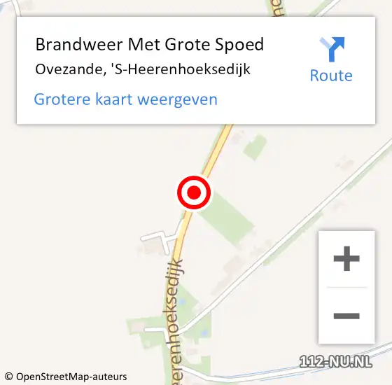 Locatie op kaart van de 112 melding: Brandweer Met Grote Spoed Naar Ovezande, 'S-Heerenhoeksedijk op 13 februari 2014 10:34