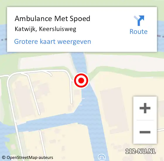 Locatie op kaart van de 112 melding: Ambulance Met Spoed Naar Katwijk, Keersluisweg op 16 januari 2018 16:00