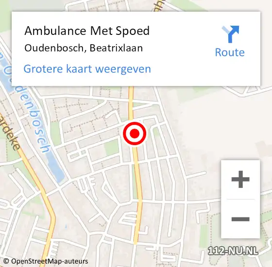 Locatie op kaart van de 112 melding: Ambulance Met Spoed Naar Oudenbosch, Beatrixlaan op 16 januari 2018 16:50