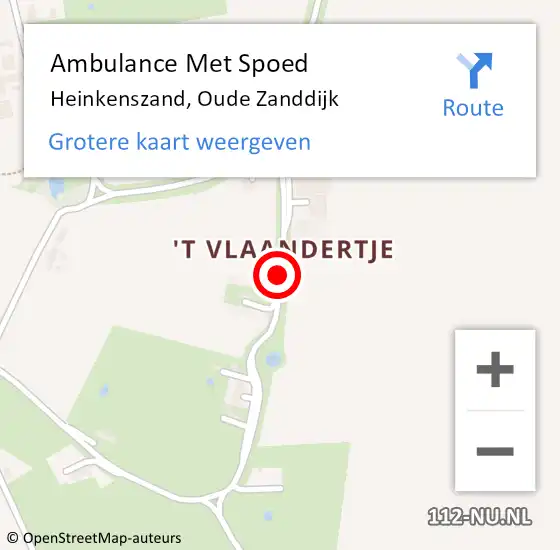 Locatie op kaart van de 112 melding: Ambulance Met Spoed Naar Heinkenszand, Oude Zanddijk op 16 januari 2018 17:01