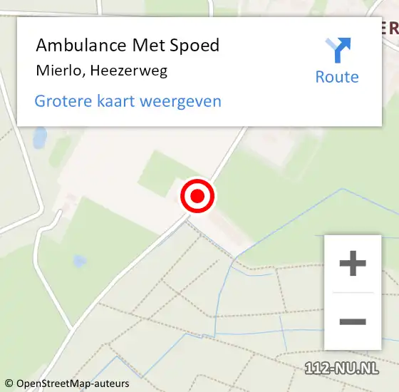 Locatie op kaart van de 112 melding: Ambulance Met Spoed Naar Mierlo, Heezerweg op 16 januari 2018 18:00