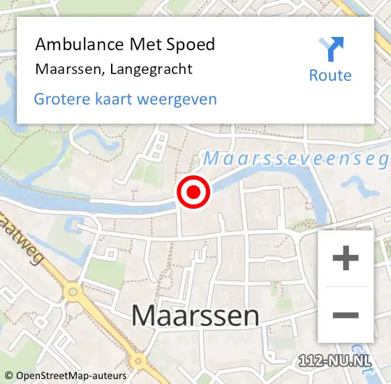 Locatie op kaart van de 112 melding: Ambulance Met Spoed Naar Maarssen, Langegracht op 16 januari 2018 21:53