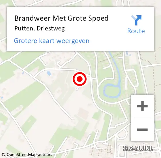 Locatie op kaart van de 112 melding: Brandweer Met Grote Spoed Naar Putten, Driestweg op 17 januari 2018 00:25