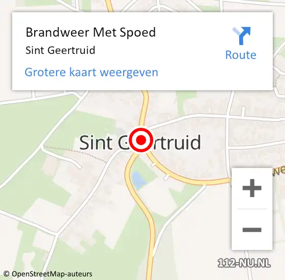 Locatie op kaart van de 112 melding: Brandweer Met Spoed Naar Sint Geertruid op 17 januari 2018 01:30