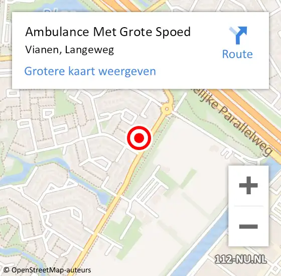 Locatie op kaart van de 112 melding: Ambulance Met Grote Spoed Naar Vianen, Langeweg op 17 januari 2018 02:14