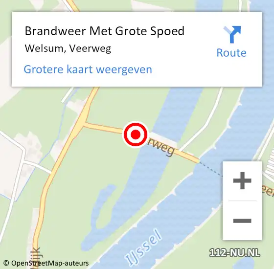 Locatie op kaart van de 112 melding: Brandweer Met Grote Spoed Naar Welsum, Veerweg op 17 januari 2018 03:19