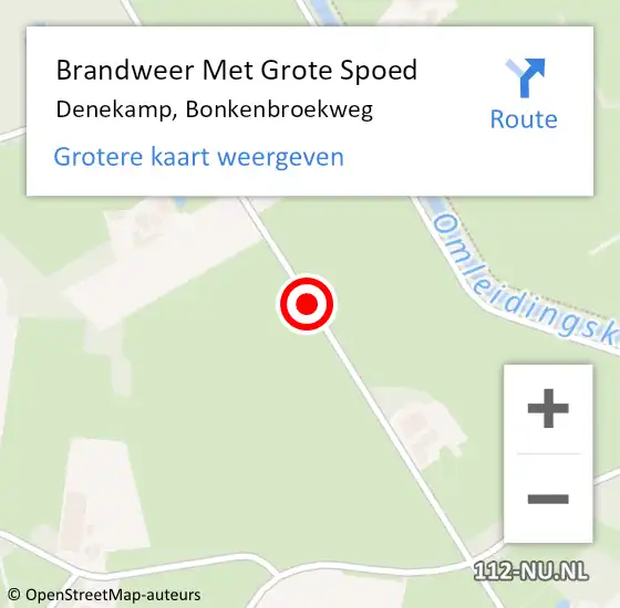 Locatie op kaart van de 112 melding: Brandweer Met Grote Spoed Naar Denekamp, Bonkenbroekweg op 17 januari 2018 06:59