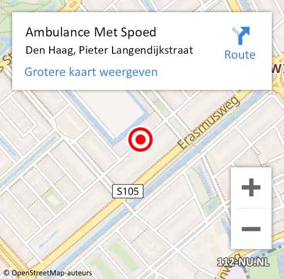 Locatie op kaart van de 112 melding: Ambulance Met Spoed Naar Den Haag, Pieter Langendijkstraat op 17 januari 2018 07:32