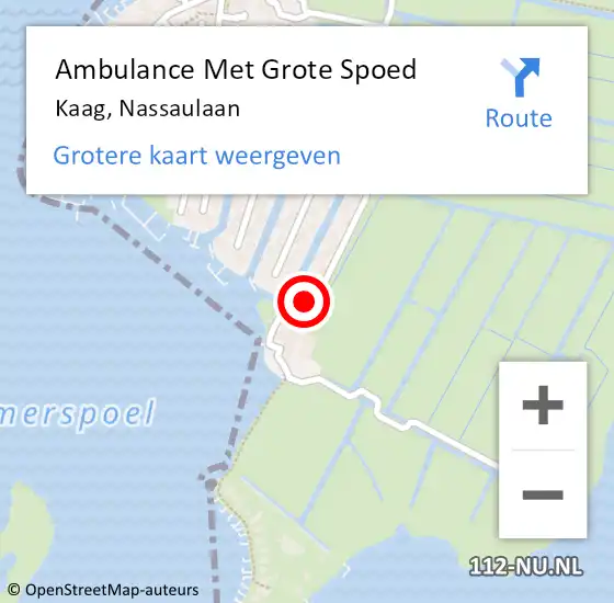 Locatie op kaart van de 112 melding: Ambulance Met Grote Spoed Naar Kaag, Nassaulaan op 17 januari 2018 09:01