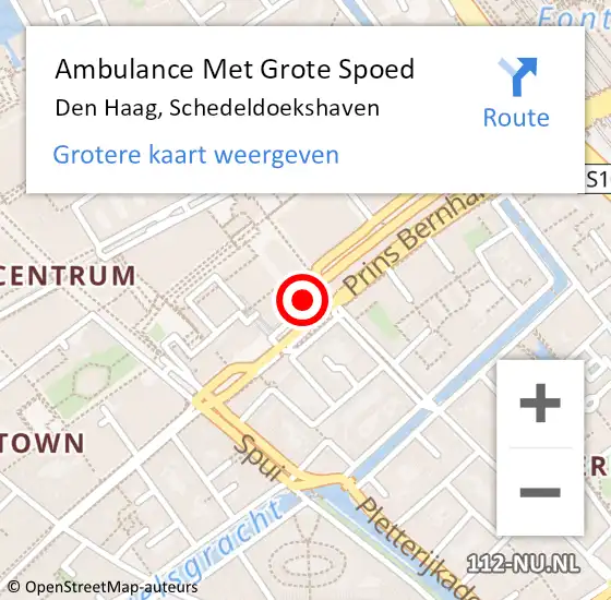 Locatie op kaart van de 112 melding: Ambulance Met Grote Spoed Naar Den Haag, Schedeldoekshaven op 17 januari 2018 09:51