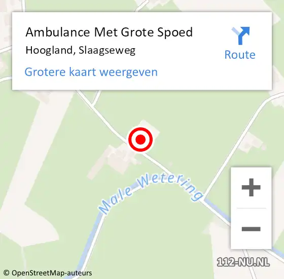 Locatie op kaart van de 112 melding: Ambulance Met Grote Spoed Naar Hoogland, Slaagseweg op 17 januari 2018 09:58