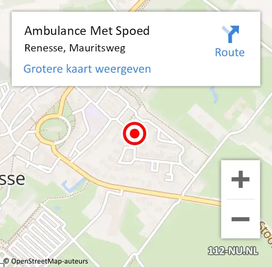 Locatie op kaart van de 112 melding: Ambulance Met Spoed Naar Renesse, Mauritsweg op 17 januari 2018 11:06