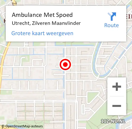 Locatie op kaart van de 112 melding: Ambulance Met Spoed Naar Utrecht, Zilveren Maanvlinder op 17 januari 2018 11:09