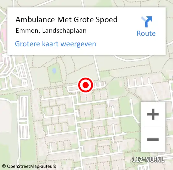 Locatie op kaart van de 112 melding: Ambulance Met Grote Spoed Naar Emmen, Landschaplaan op 17 januari 2018 13:03