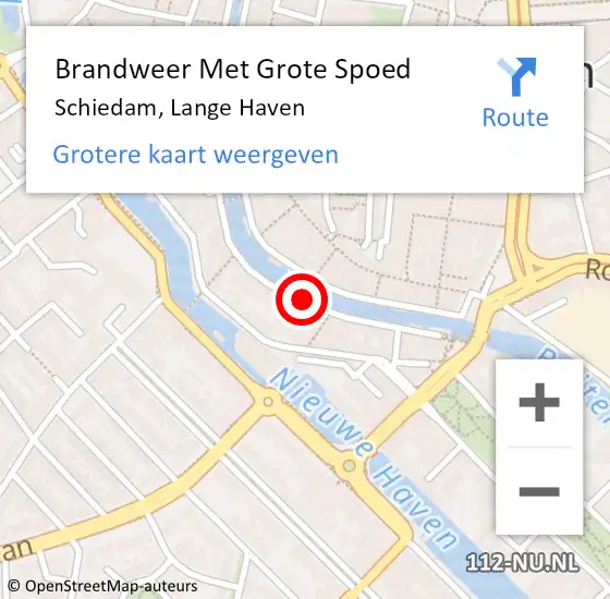 Locatie op kaart van de 112 melding: Brandweer Met Grote Spoed Naar Schiedam, Lange Haven op 17 januari 2018 13:17