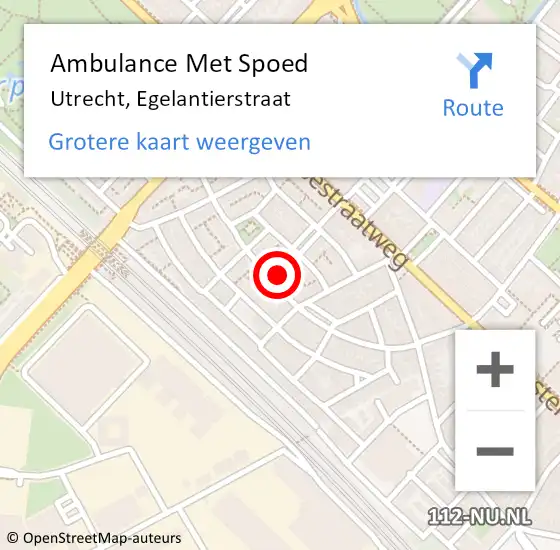 Locatie op kaart van de 112 melding: Ambulance Met Spoed Naar Utrecht, Egelantierstraat op 17 januari 2018 13:28