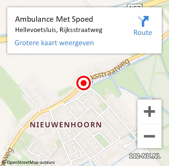Locatie op kaart van de 112 melding: Ambulance Met Spoed Naar Hellevoetsluis, Rijksstraatweg op 17 januari 2018 15:15