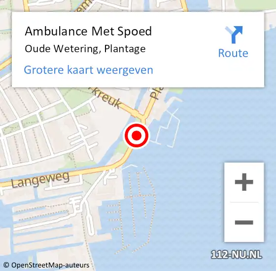 Locatie op kaart van de 112 melding: Ambulance Met Spoed Naar Oude Wetering, Plantage op 17 januari 2018 15:56