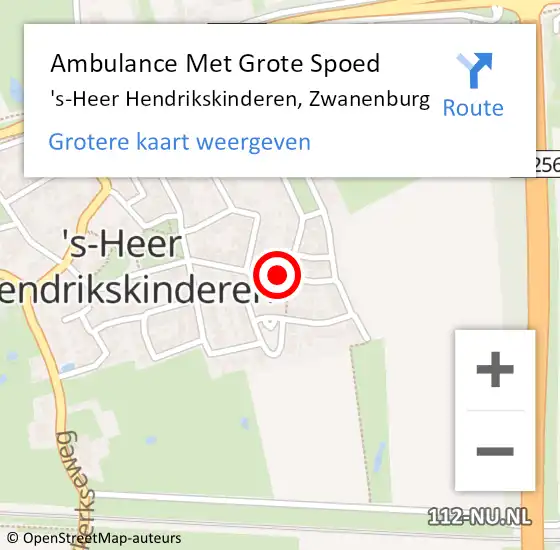Locatie op kaart van de 112 melding: Ambulance Met Grote Spoed Naar 's-Heer Hendrikskinderen, Zwanenburg op 17 januari 2018 16:05