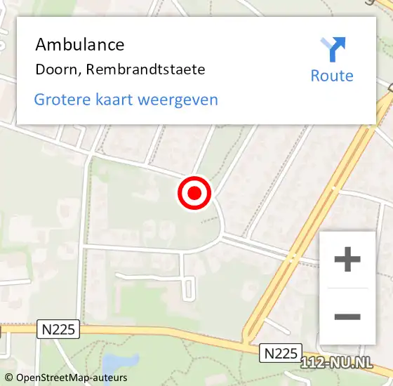 Locatie op kaart van de 112 melding: Ambulance Doorn, Rembrandtstaete op 17 januari 2018 16:13