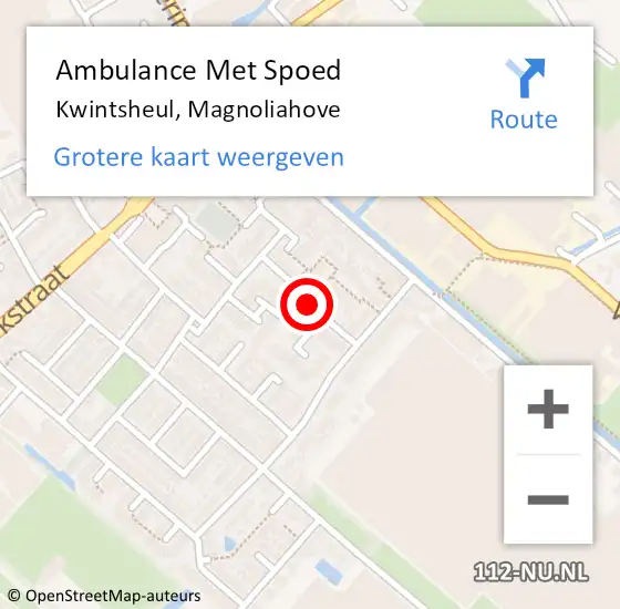 Locatie op kaart van de 112 melding: Ambulance Met Spoed Naar Kwintsheul, Magnoliahove op 17 januari 2018 16:38