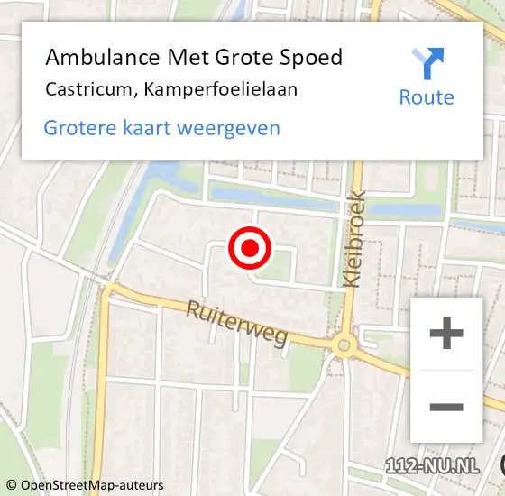 Locatie op kaart van de 112 melding: Ambulance Met Grote Spoed Naar Castricum, Kamperfoelielaan op 17 januari 2018 16:51