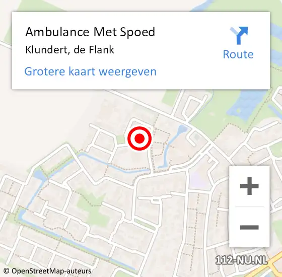 Locatie op kaart van de 112 melding: Ambulance Met Spoed Naar Klundert, de Flank op 17 januari 2018 18:30