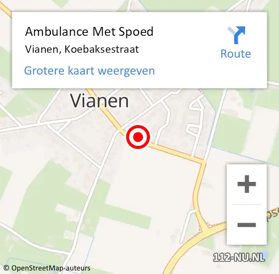 Locatie op kaart van de 112 melding: Ambulance Met Spoed Naar Vianen, Koebaksestraat op 17 januari 2018 19:25