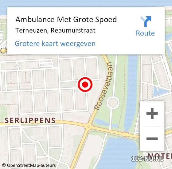 Locatie op kaart van de 112 melding: Ambulance Met Grote Spoed Naar Terneuzen, Reaumurstraat op 17 januari 2018 19:33