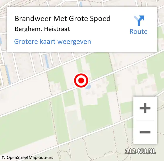 Locatie op kaart van de 112 melding: Brandweer Met Grote Spoed Naar Berghem, Heistraat op 17 januari 2018 20:05