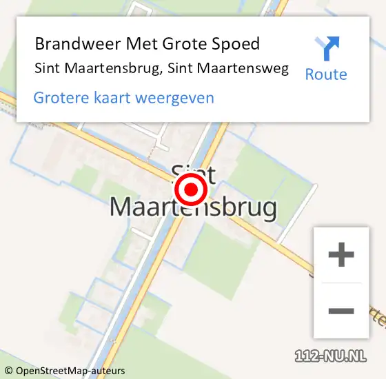 Locatie op kaart van de 112 melding: Brandweer Met Grote Spoed Naar Sint Maartensbrug, Sint Maartensweg op 17 januari 2018 21:51