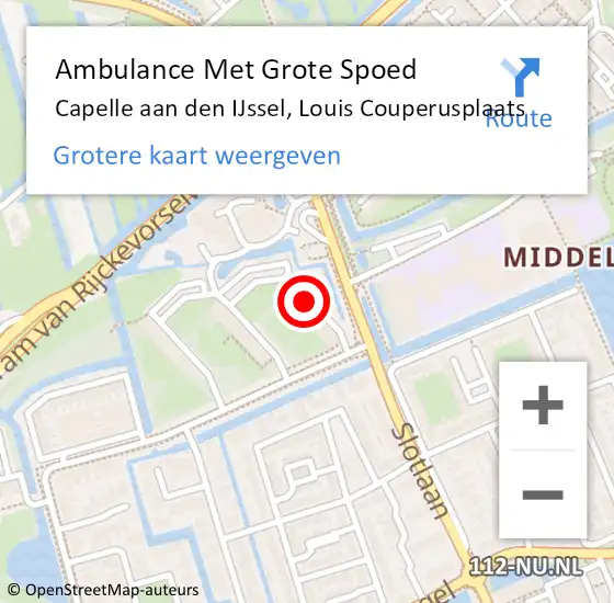 Locatie op kaart van de 112 melding: Ambulance Met Grote Spoed Naar Capelle aan den IJssel, Louis Couperusplaats op 17 januari 2018 22:14