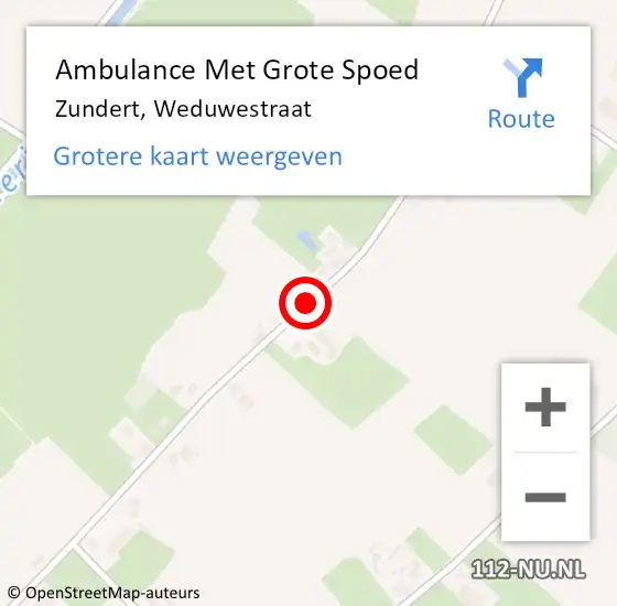 Locatie op kaart van de 112 melding: Ambulance Met Grote Spoed Naar Zundert, Weduwestraat op 17 januari 2018 22:58