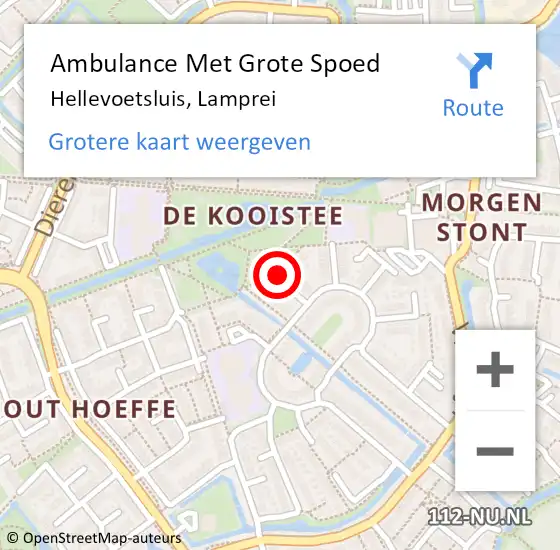 Locatie op kaart van de 112 melding: Ambulance Met Grote Spoed Naar Hellevoetsluis, Lamprei op 17 januari 2018 22:58