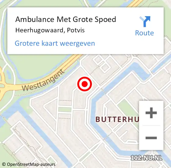 Locatie op kaart van de 112 melding: Ambulance Met Grote Spoed Naar Heerhugowaard, Potvis op 17 januari 2018 23:31