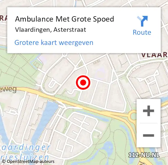 Locatie op kaart van de 112 melding: Ambulance Met Grote Spoed Naar Vlaardingen, Asterstraat op 17 januari 2018 23:34