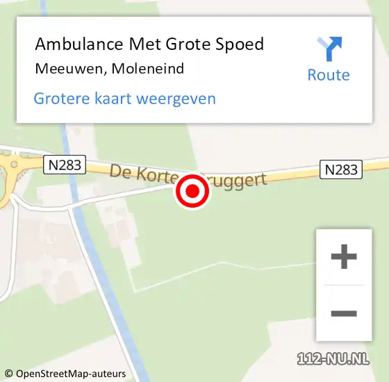 Locatie op kaart van de 112 melding: Ambulance Met Grote Spoed Naar Meeuwen, Moleneind op 18 januari 2018 00:14