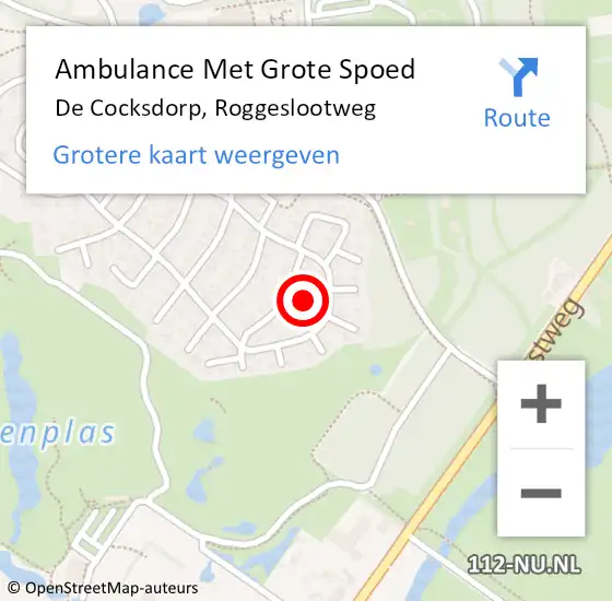 Locatie op kaart van de 112 melding: Ambulance Met Grote Spoed Naar De Cocksdorp, Roggeslootweg op 18 januari 2018 01:15