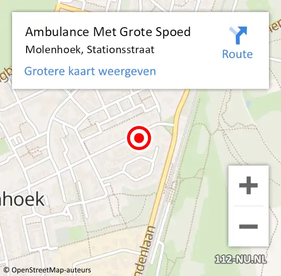 Locatie op kaart van de 112 melding: Ambulance Met Grote Spoed Naar Molenhoek, Stationsstraat op 18 januari 2018 02:08