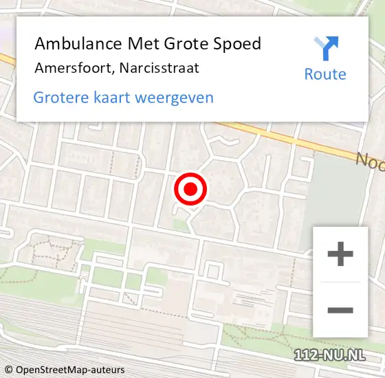 Locatie op kaart van de 112 melding: Ambulance Met Grote Spoed Naar Amersfoort, Narcisstraat op 18 januari 2018 02:33
