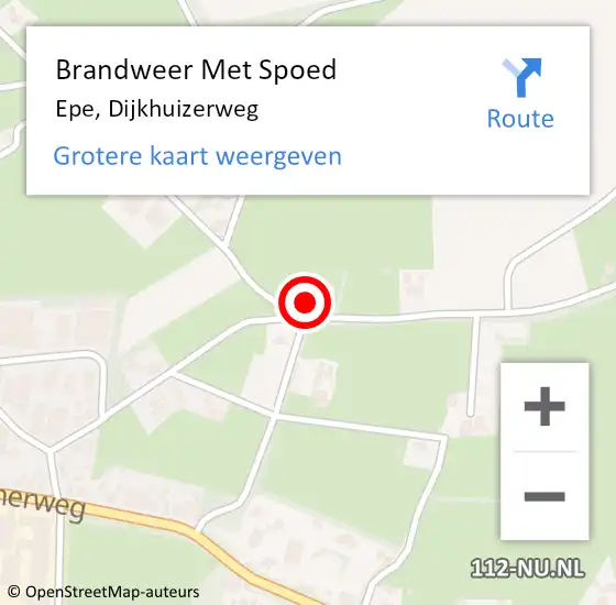 Locatie op kaart van de 112 melding: Brandweer Met Spoed Naar Epe, Dijkhuizerweg op 18 januari 2018 02:43
