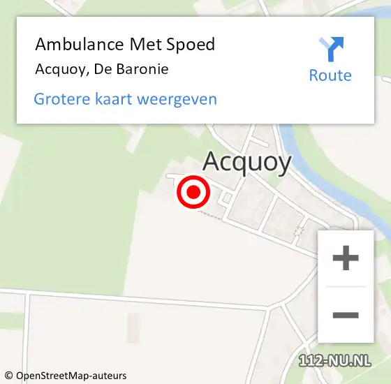Locatie op kaart van de 112 melding: Ambulance Met Spoed Naar Acquoy, De Baronie op 18 januari 2018 03:14