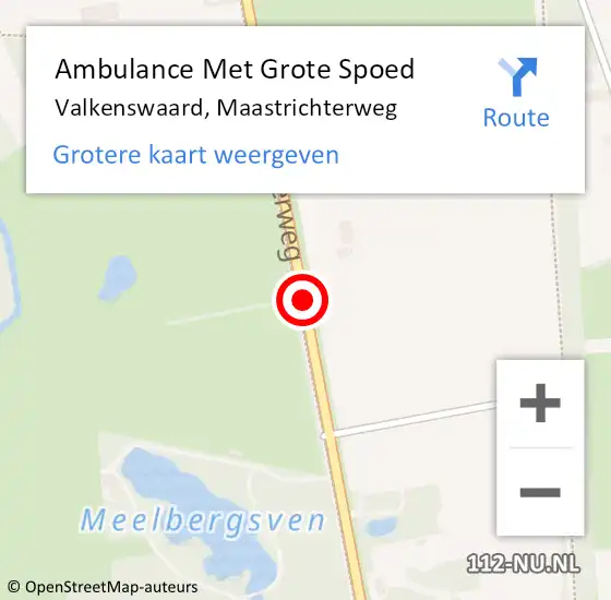 Locatie op kaart van de 112 melding: Ambulance Met Grote Spoed Naar Valkenswaard, Maastrichterweg op 18 januari 2018 07:42