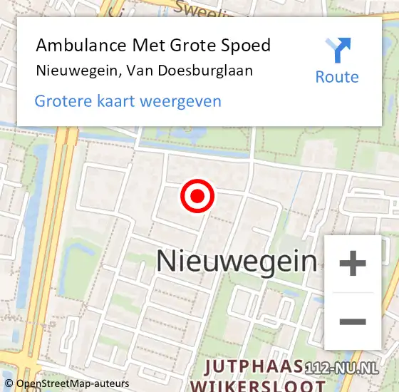 Locatie op kaart van de 112 melding: Ambulance Met Grote Spoed Naar Nieuwegein, Van Doesburglaan op 18 januari 2018 08:28